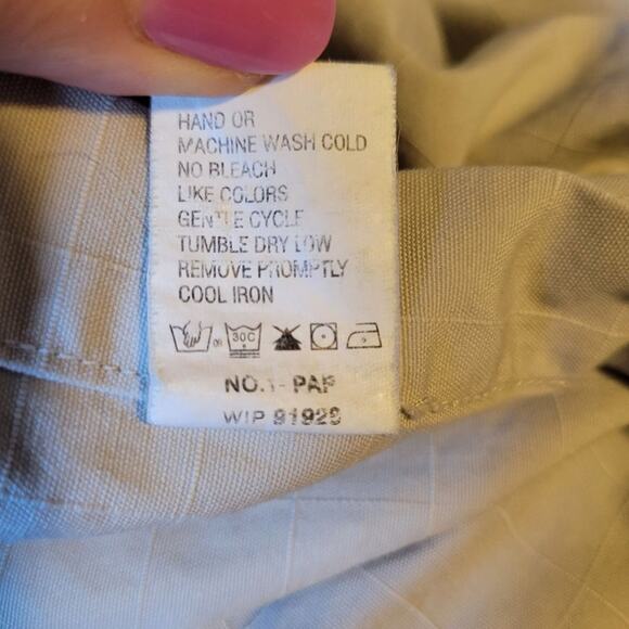 Woolrich Mens 2XL Long Sleeve Button Up British Tan #6040 Cotton Shirt Outdoors - Picture 4 of 12